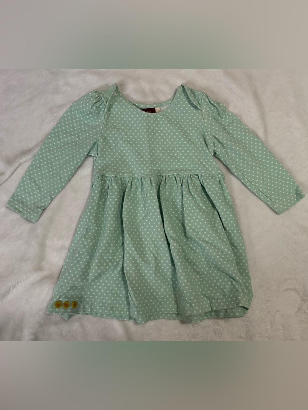 Matilda Jane Character Counts Mint Green Polka Dot Long-Sleeve Play Dress Top